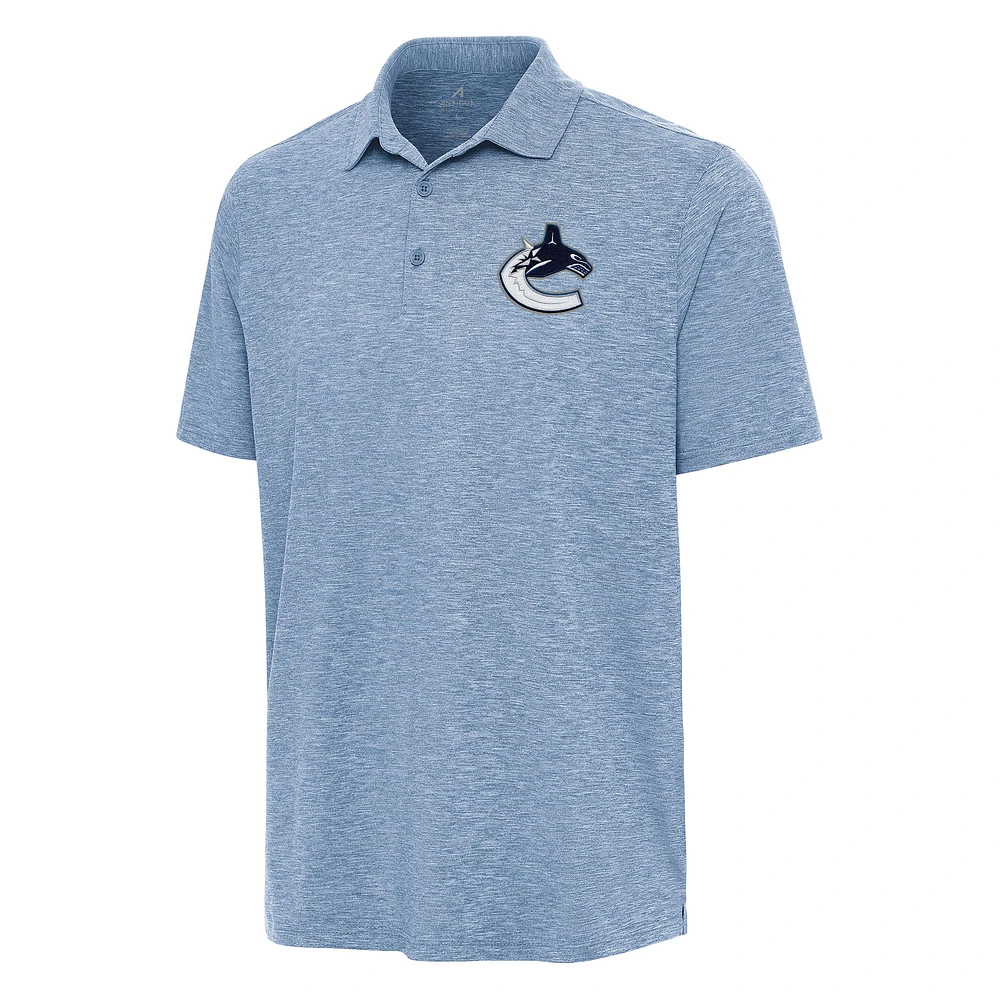 Men's Antigua Heather Aqua Vancouver Canucks Par 3 Polo