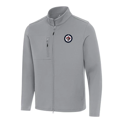 Men's Antigua Winnipeg Jets Objection Double-Peached Full-Zip Jacket