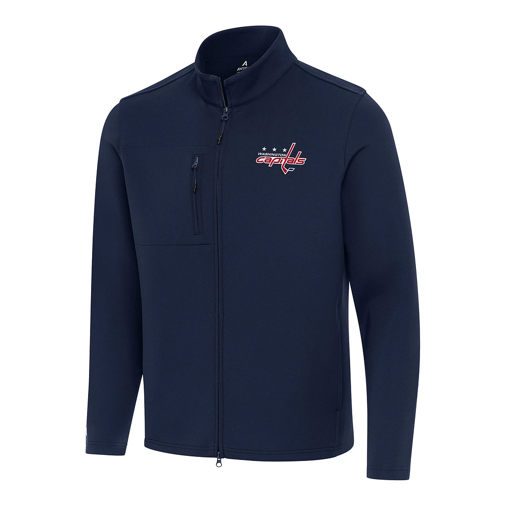 Men's Antigua Navy Washington Capitals Objection Double-Peached Full-Zip Jacket