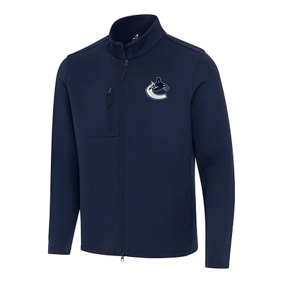 Men's Antigua Navy Vancouver Canucks Objection Double-Peached Full-Zip Jacket
