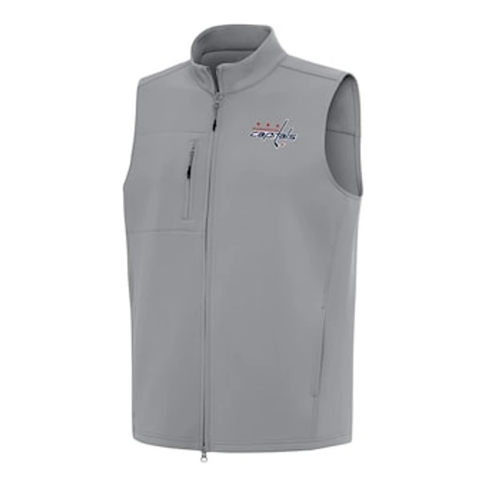 Men's Antigua Gray Washington Capitals Demand Full-Zip Vest