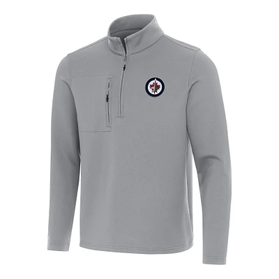 Men's Antigua Gray Winnipeg Jets Insider Quarter-Zip Top