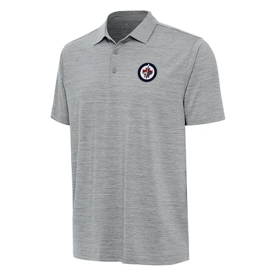 Men's Antigua Heather Gray Winnipeg Jets Layout Polo
