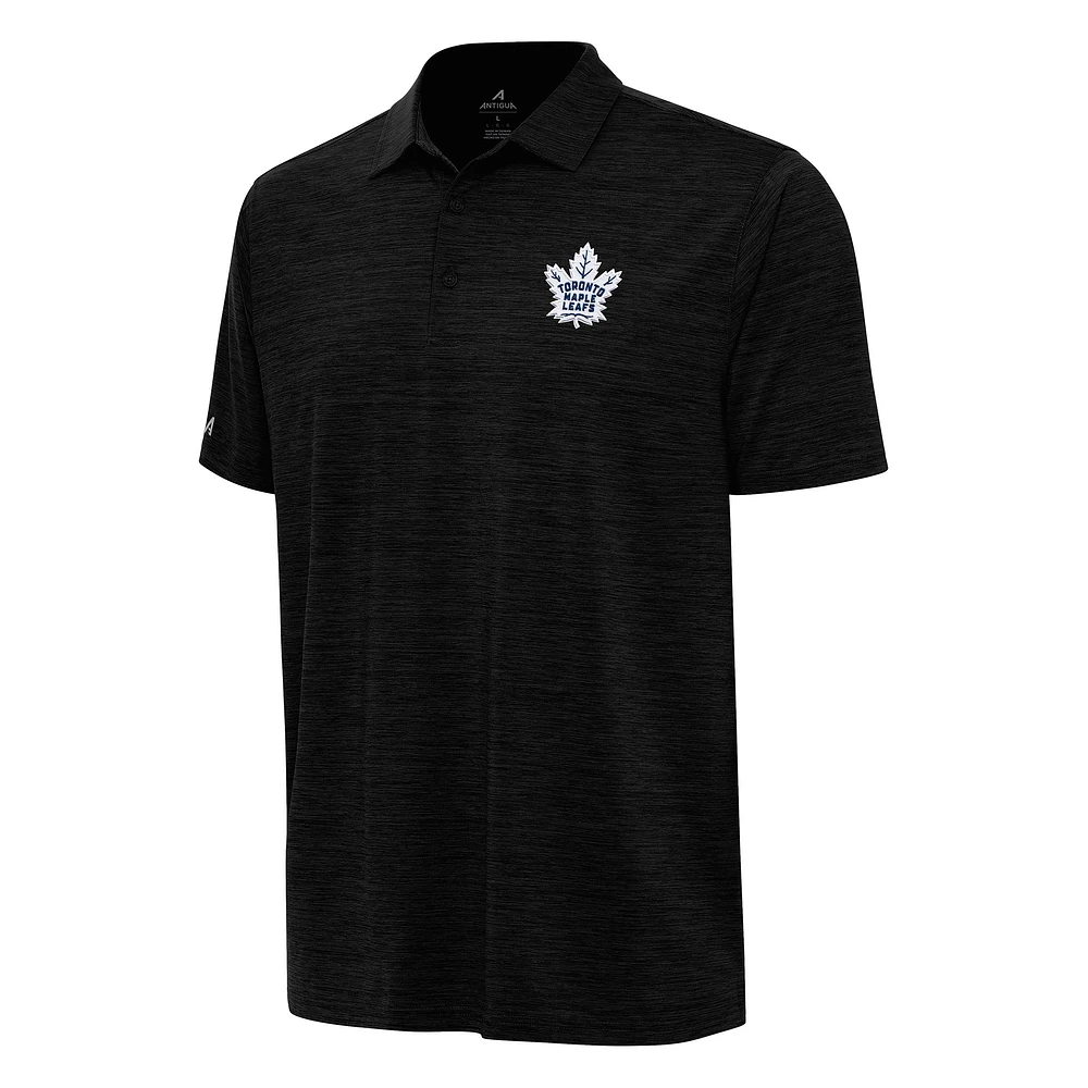 Men's Antigua Heather Black Toronto Maple Leafs Layout Polo