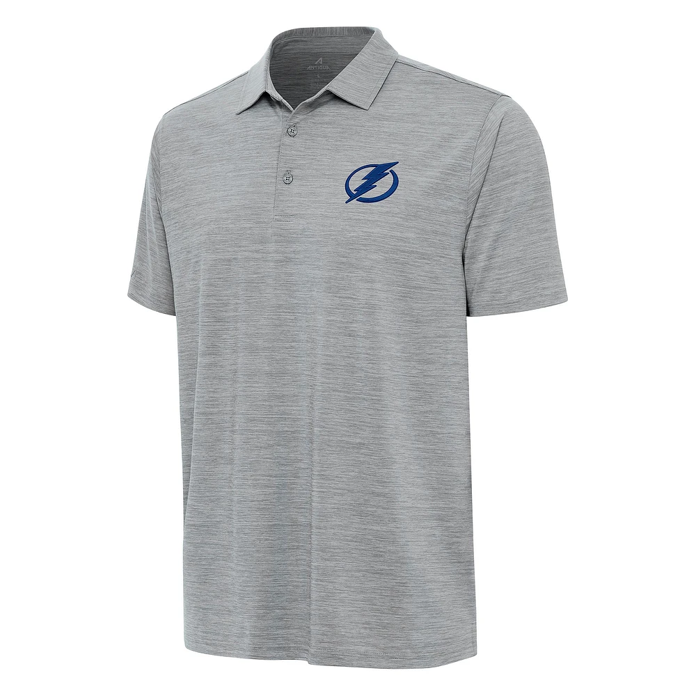 Men's Antigua Heather Gray Tampa Bay Lightning Layout Polo