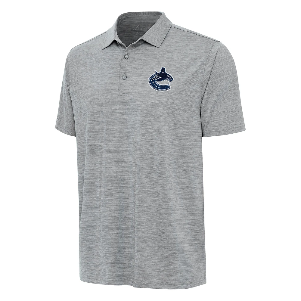Men's Antigua Heather Gray Vancouver Canucks Layout Polo