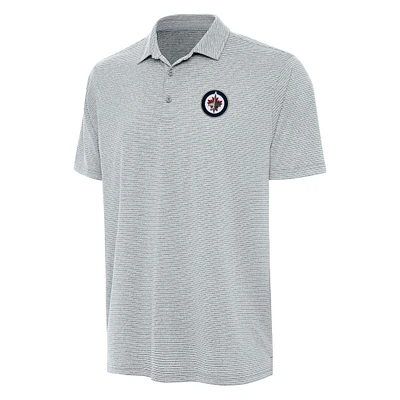 Men's Antigua Heather Gray Winnipeg Jets Scheme Polo