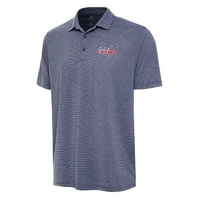 Men's Antigua Heather Navy Washington Capitals Scheme Polo
