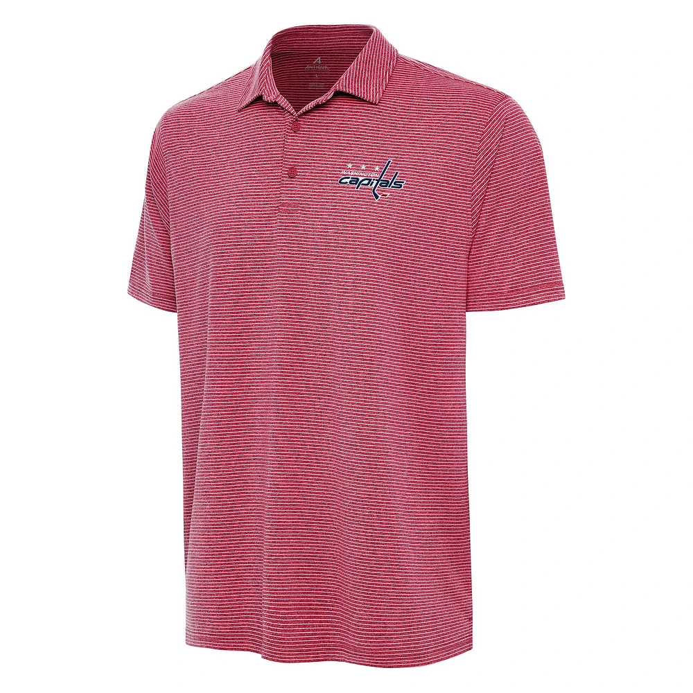 Men's Antigua Heather Red Washington Capitals Scheme Polo