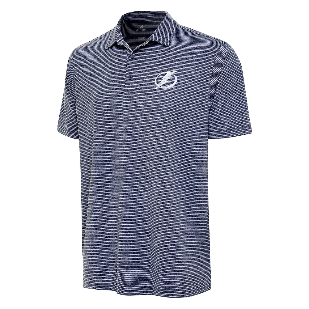 Men's Antigua Heather Navy Tampa Bay Lightning Scheme Polo