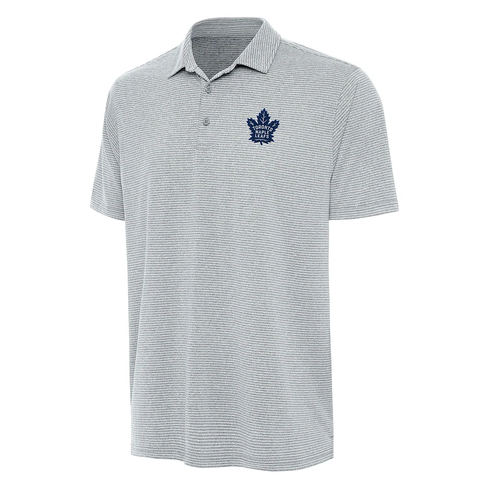 Men's Antigua Heather Gray Toronto Maple Leafs Scheme Polo