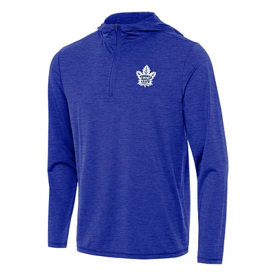 Men's Antigua Heather Royal Toronto Maple Leafs Tidy Quarter-Zip Hoodie