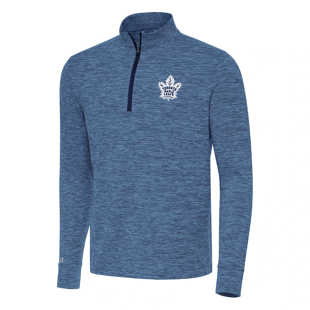Men's Antigua Heather Navy Toronto Maple Leafs Cause Quarter-Zip Top