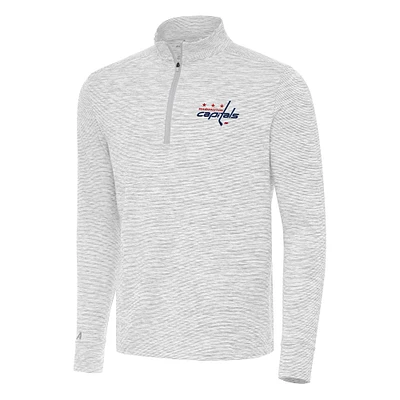 Men's Antigua Gray Washington Capitals Cause Quarter-Zip Top