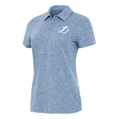 Women's Antigua Heather Blue Tampa Bay Lightning Matter Polo