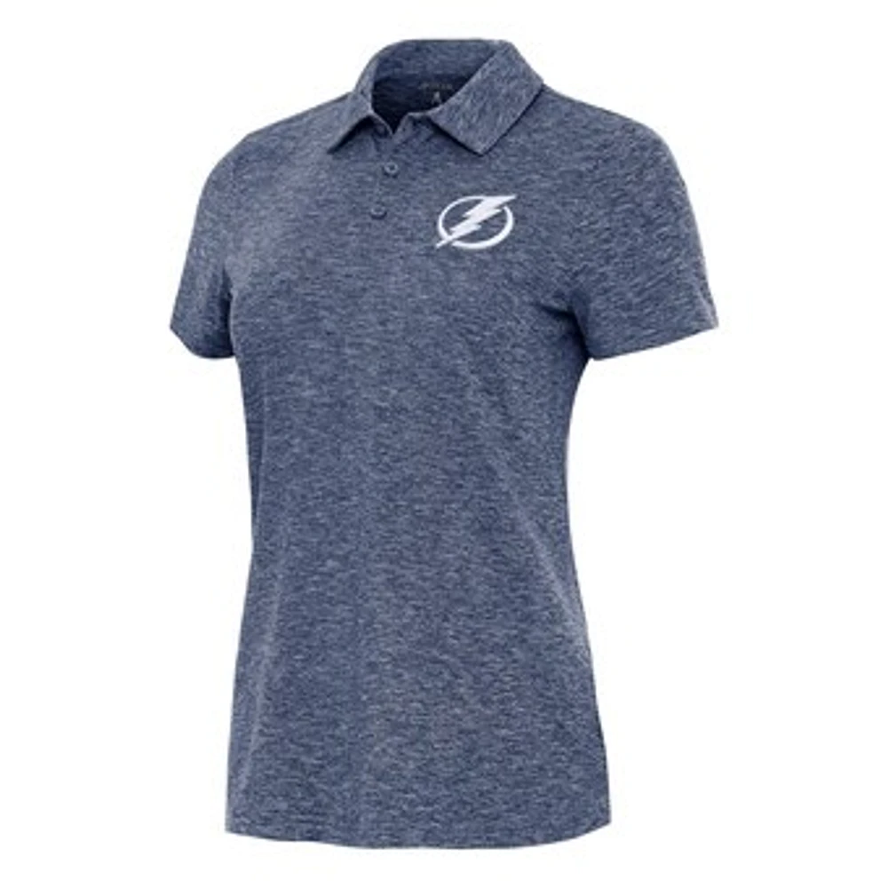 Women's Antigua Heather Navy Tampa Bay Lightning Matter Polo