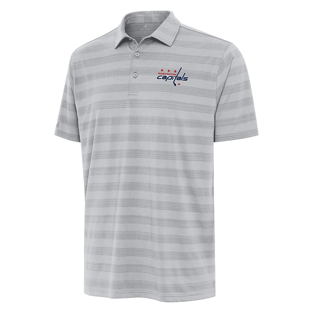 Men's Antigua Gray Washington Capitals Tunnel Polo