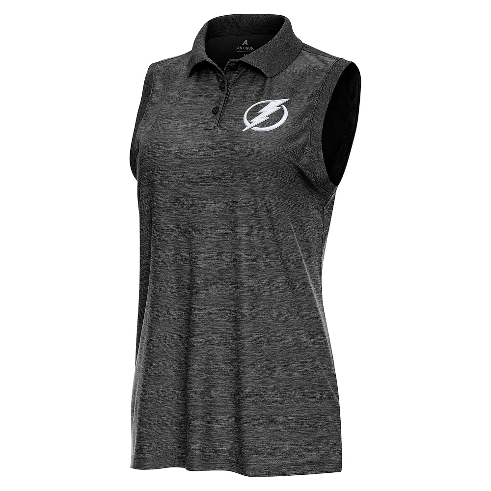 Women's Antigua Heather Tampa Bay Lightning Recap Sleeveless Polo
