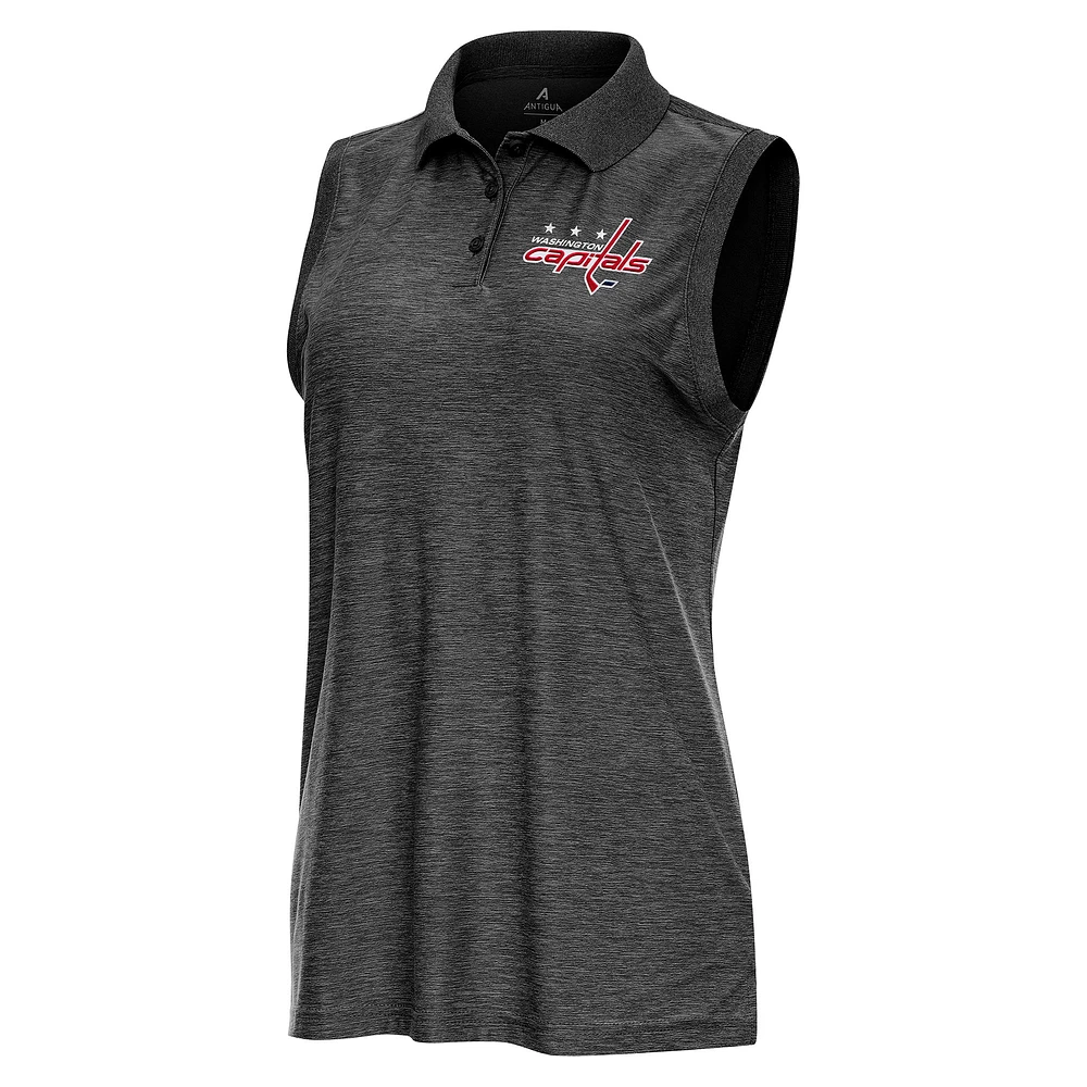 Women's Antigua Heather Washington Capitals Recap Sleeveless Polo