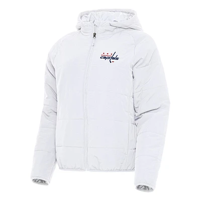 Women's Antigua White Washington Capitals Universe Full-Zip Puffer Jacket