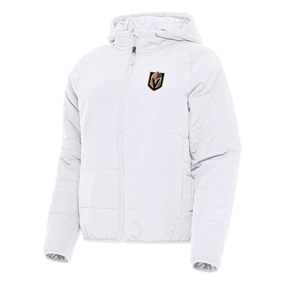 Women's Antigua White Vegas Golden Knights Universe Full-Zip Puffer Jacket