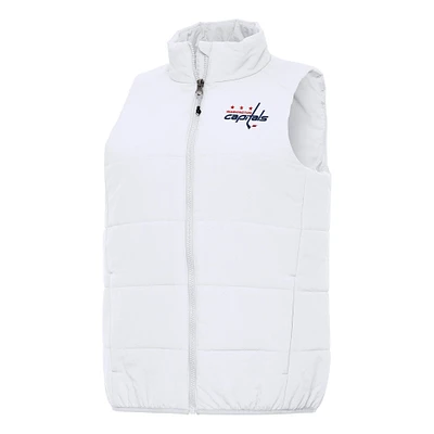 Women's Antigua White Washington Capitals Experience Full-Zip Vest