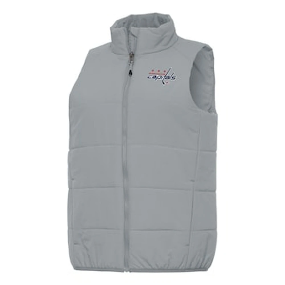 Women's Antigua Gray Washington Capitals Experience Full-Zip Vest