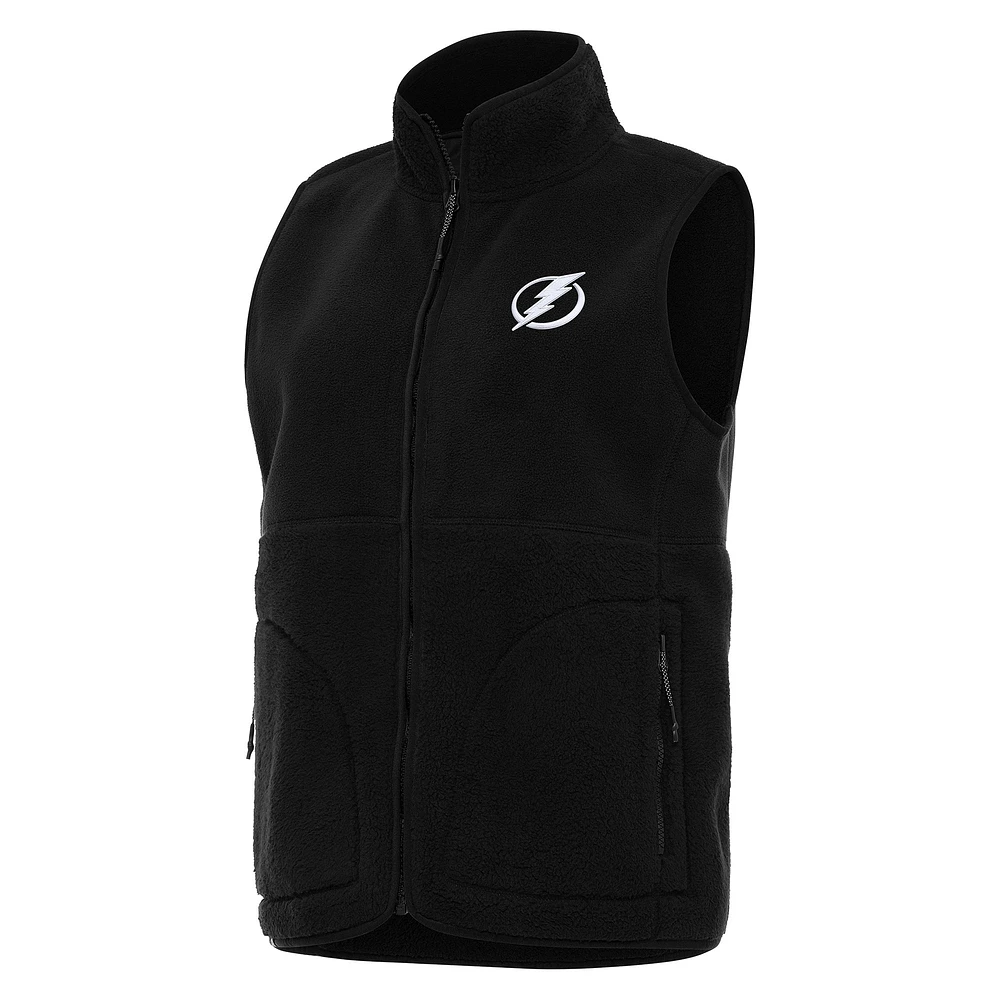 Women's Antigua Tampa Bay Lightning Nostalgic Full-Zip Vest