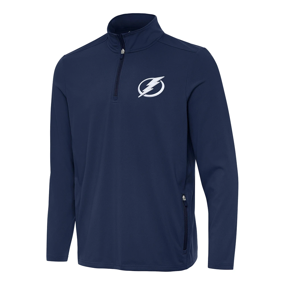 Men's Antigua Navy Tampa Bay Lightning Perilous Quarter-Zip Sweatshirt