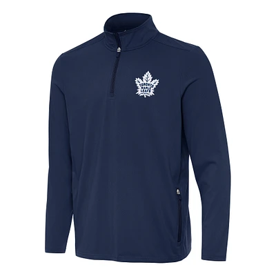 Men's Antigua Navy Toronto Maple Leafs Perilous Quarter-Zip Sweatshirt
