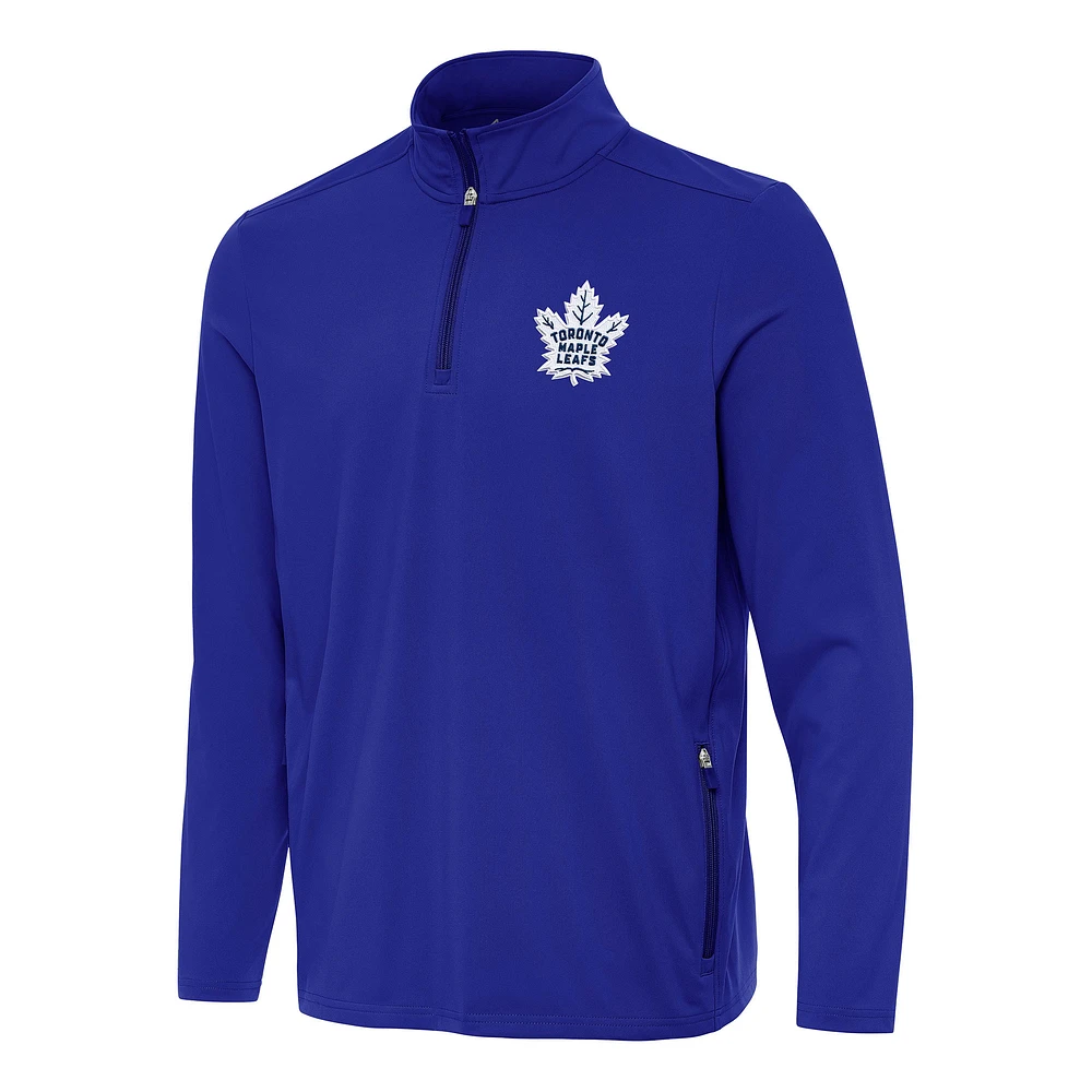 Men's Antigua Royal Toronto Maple Leafs Perilous Quarter-Zip Sweatshirt