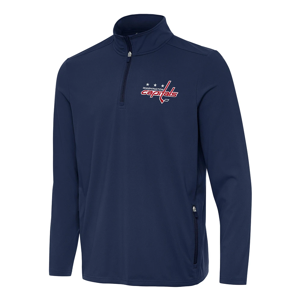 Men's Antigua Navy Washington Capitals Perilous Quarter-Zip Sweatshirt