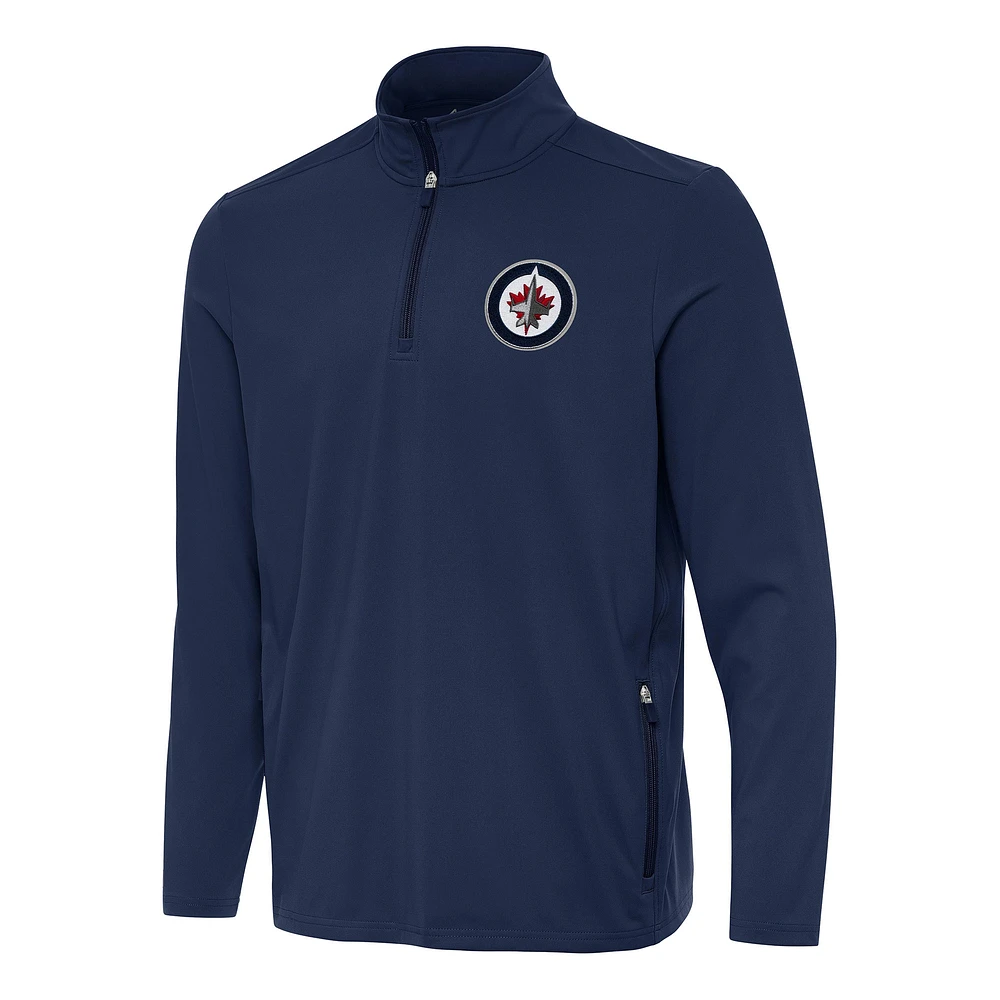 Men's Antigua Navy Winnipeg Jets Perilous Quarter-Zip Sweatshirt