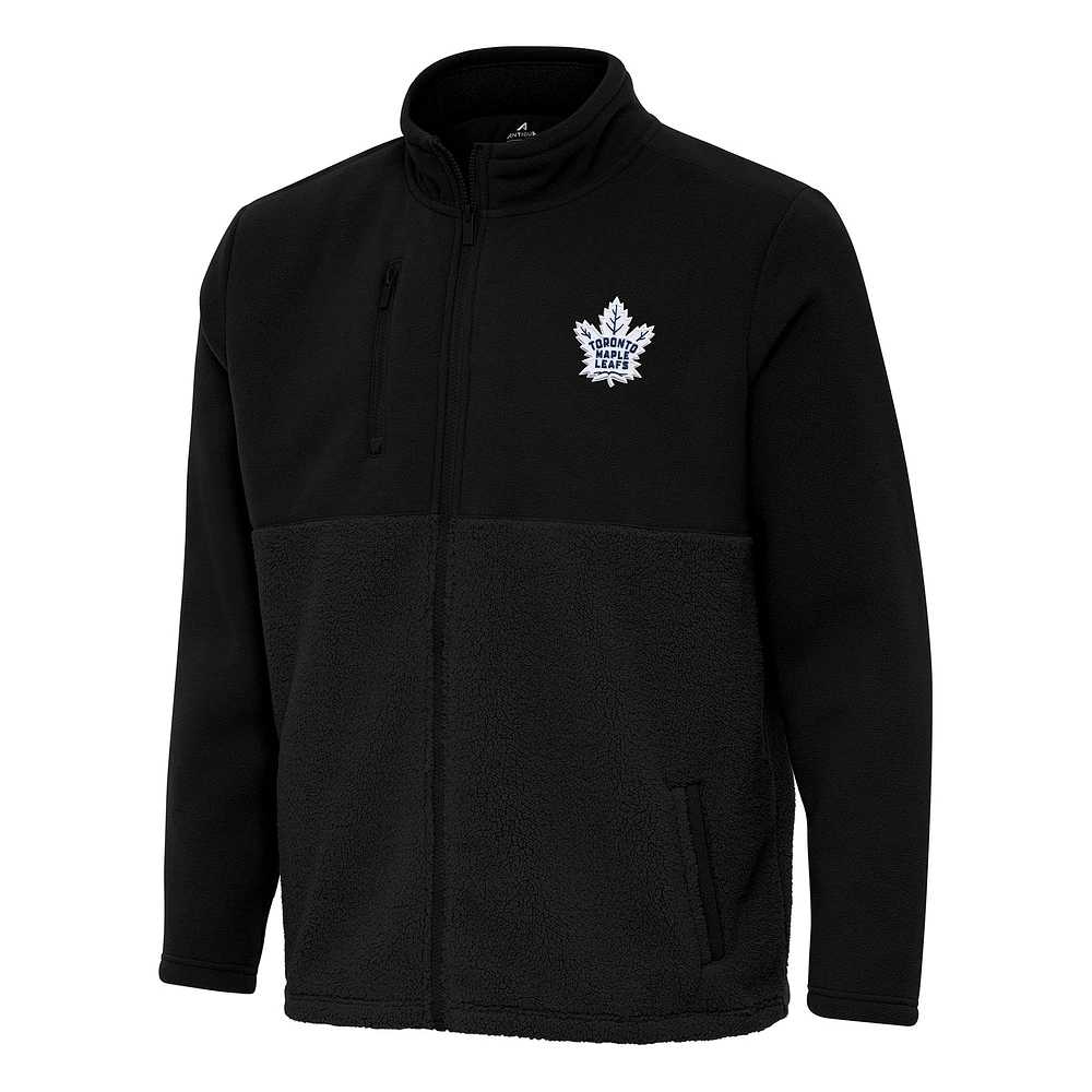 Men's Antigua Black Toronto Maple Leafs Daily Fused Full-Zip Jacket