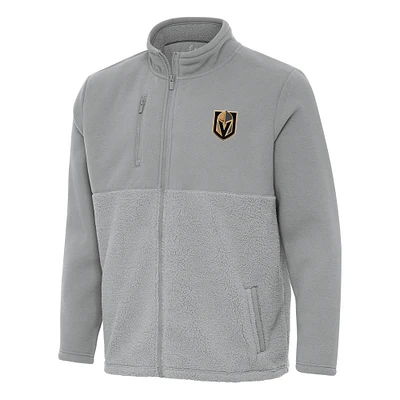 Men's Antigua Gray Vegas Golden Knights Daily Fused Full-Zip Jacket