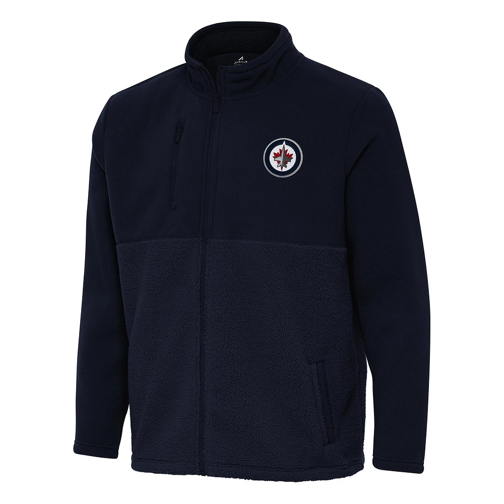 Men's Antigua Navy Winnipeg Jets Daily Fused Full-Zip Jacket