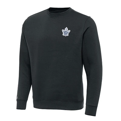 Men's Antigua Charcoal Toronto Maple Leafs Victory Crewneck Pullover Sweatshirt