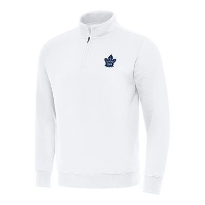 Men's Antigua Toronto Maple Leafs Victory Quarter-Zip Mock Sweatshirt