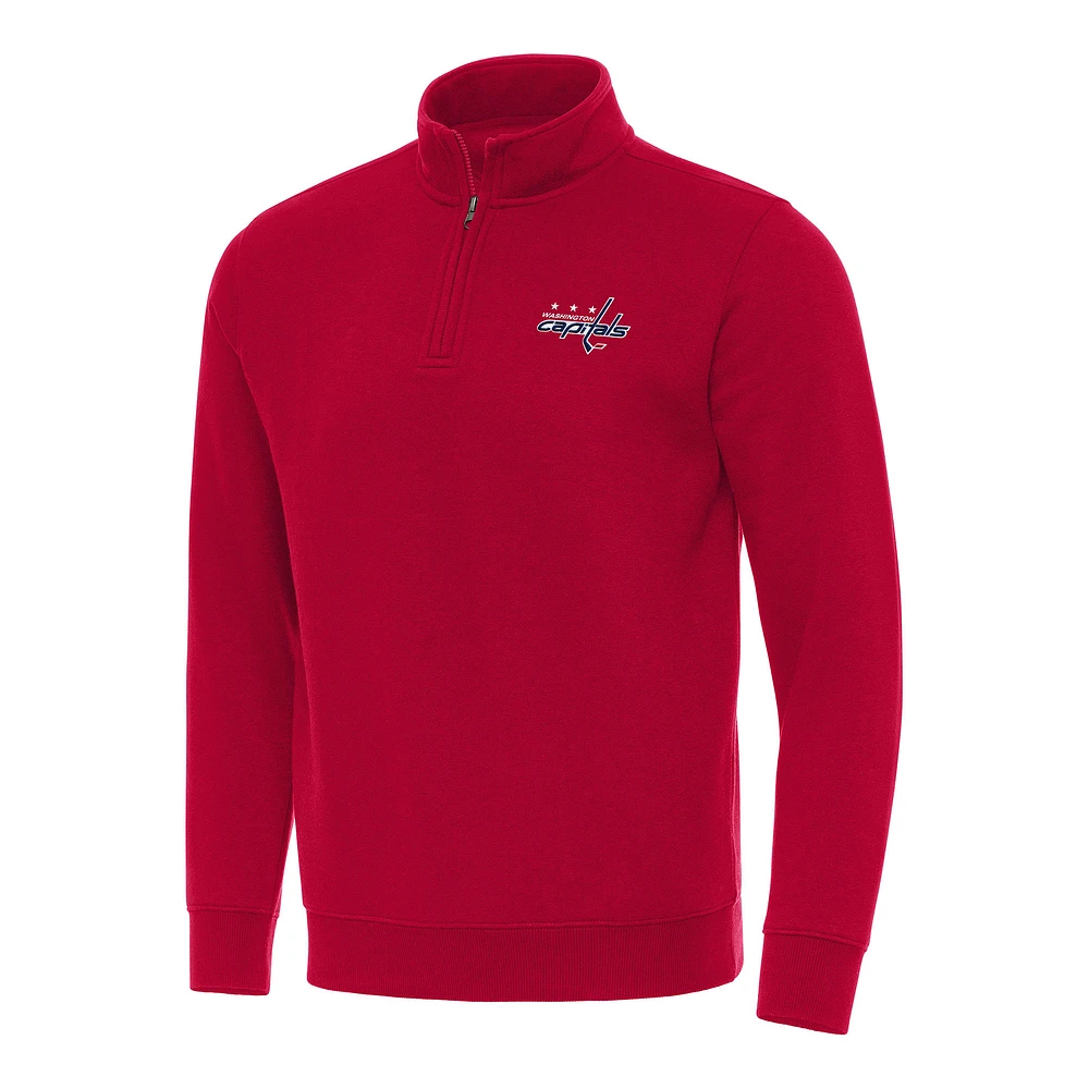 Men's Antigua Red Washington Capitals Victory Quarter-Zip Mock Sweatshirt