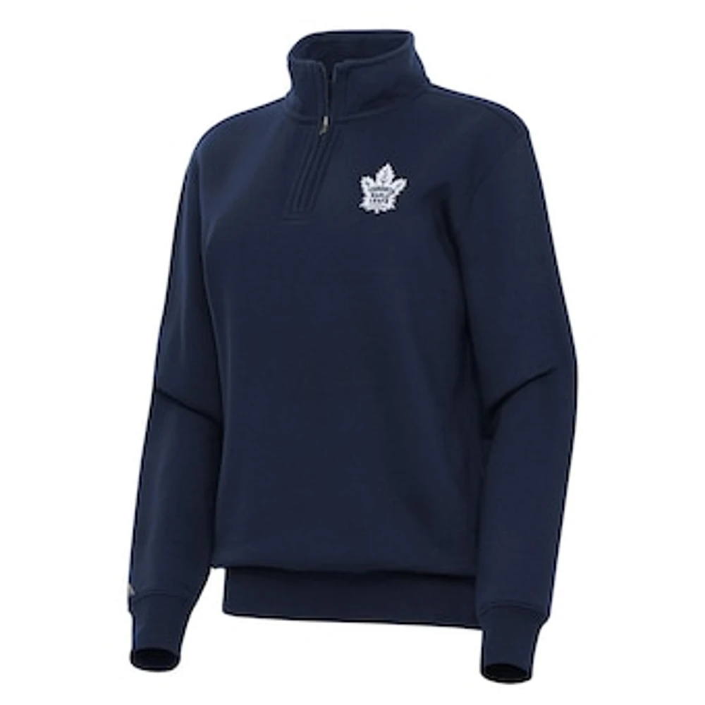 Women's Antigua Navy Toronto Maple Leafs Victory Quarter-Zip Sweatshirt