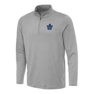 Men's Antigua Gray Toronto Maple Leafs Reprocess Quarter-Zip Top