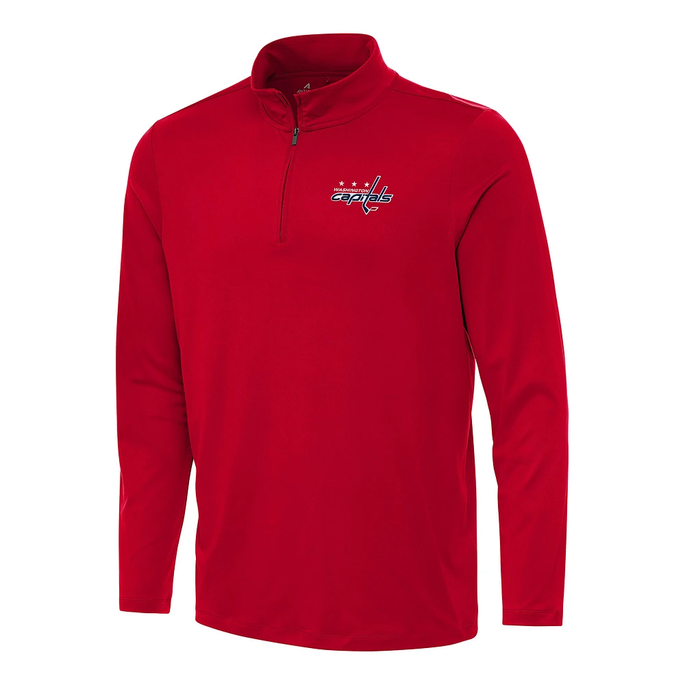 Men's Antigua Red Washington Capitals Reprocess Quarter-Zip Top