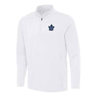 Men's Antigua White Toronto Maple Leafs Reprocess Quarter-Zip Top