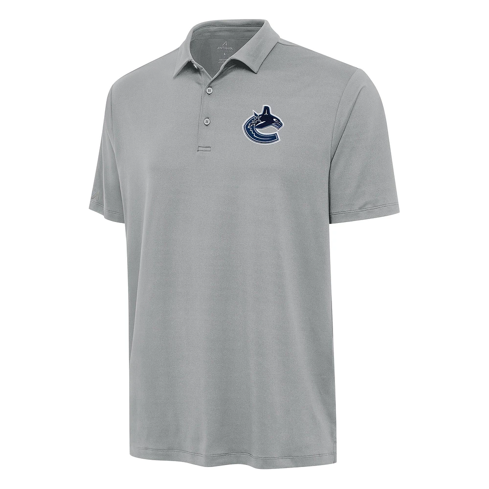 Men's Antigua Gray Vancouver Canucks Reprocess Polo