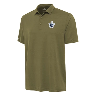 Men's Antigua Olive Toronto Maple Leafs Reprocess Polo