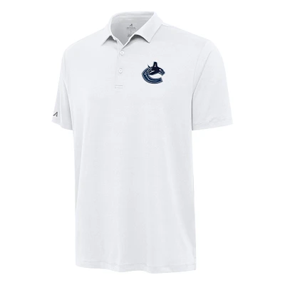 Men's Antigua White Vancouver Canucks Reprocess Polo
