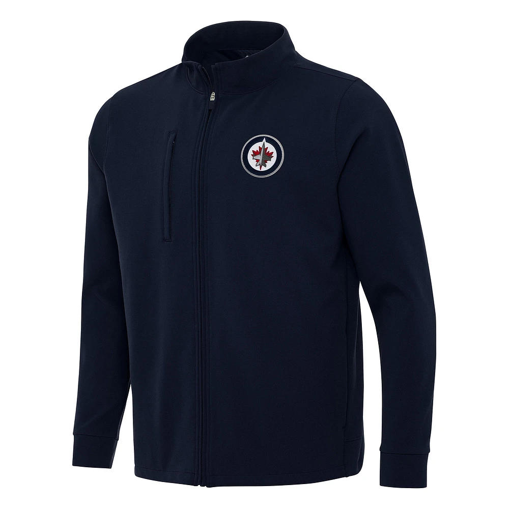 Men's Antigua Navy Winnipeg Jets Regard Full-Zip Jacket
