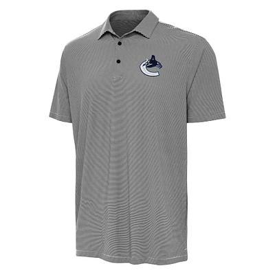 Men's Antigua Black Vancouver Canucks Twine Polo