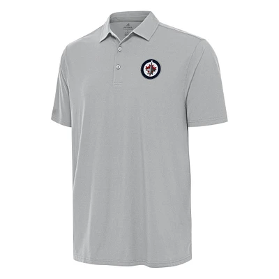 Men's Antigua Gray Winnipeg Jets Era Polo