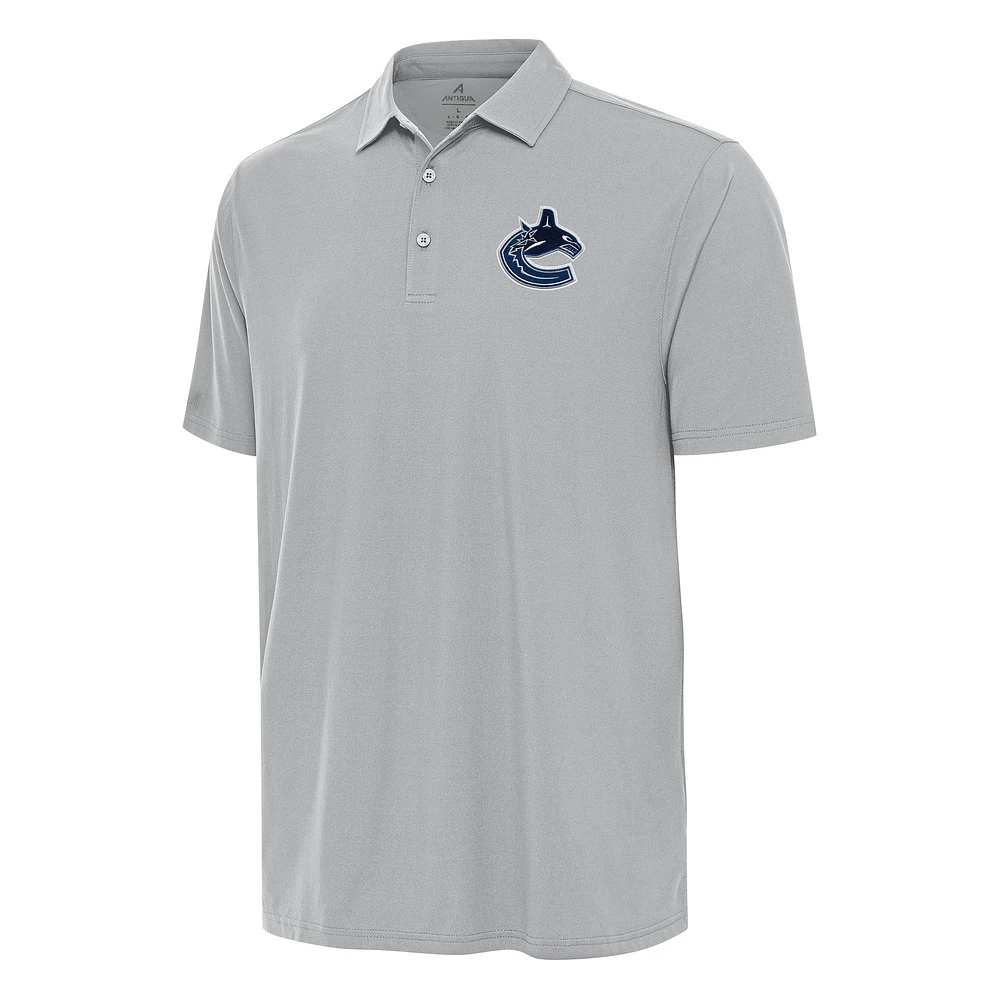 Men's Antigua Gray Vancouver Canucks Era Polo